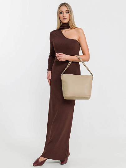 Женская сумка Dr.Koffer из натуральной кожи бежевая