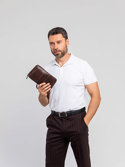 Сумка барсетка из натуральной кожи Dr. Koffer коричневая