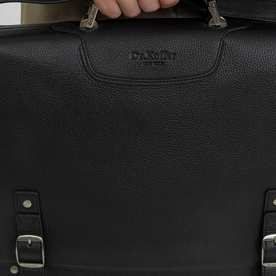 Портфель Dr.Koffer из натуральной кожи черный