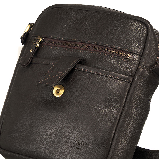 Сумка через плечо Dr.Koffer из натуральной кожи коричневая