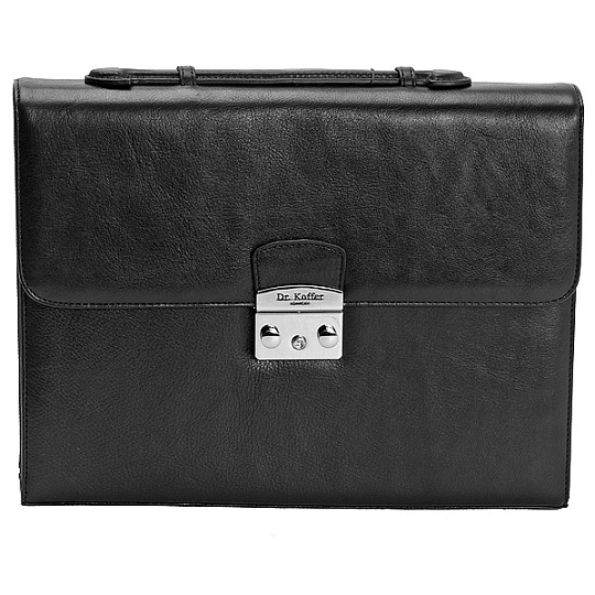 Портфель Dr.Koffer из натуральной кожи черный