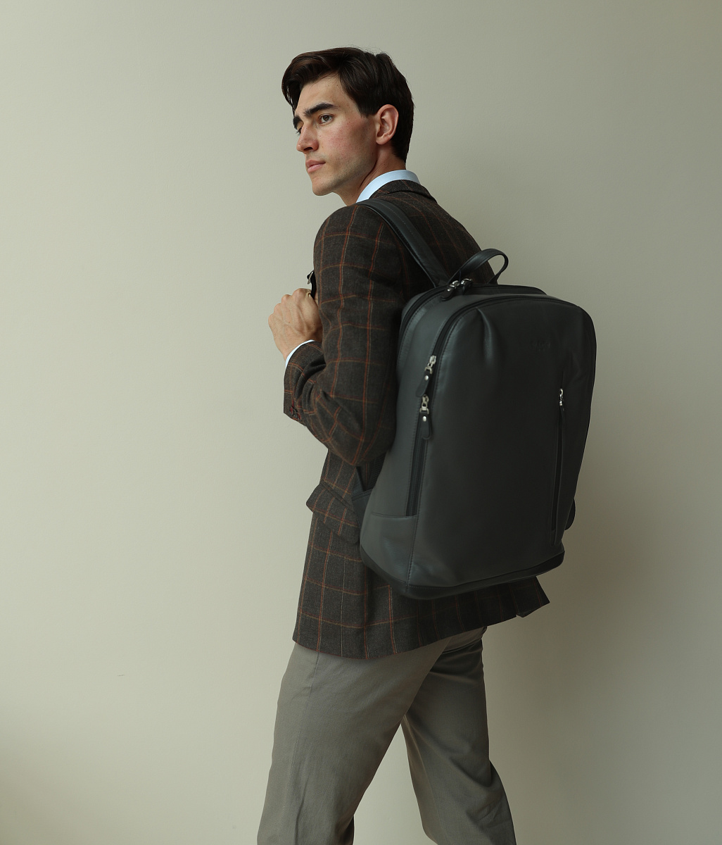 Рюкзак Dr.Koffer из натуральной кожи серый