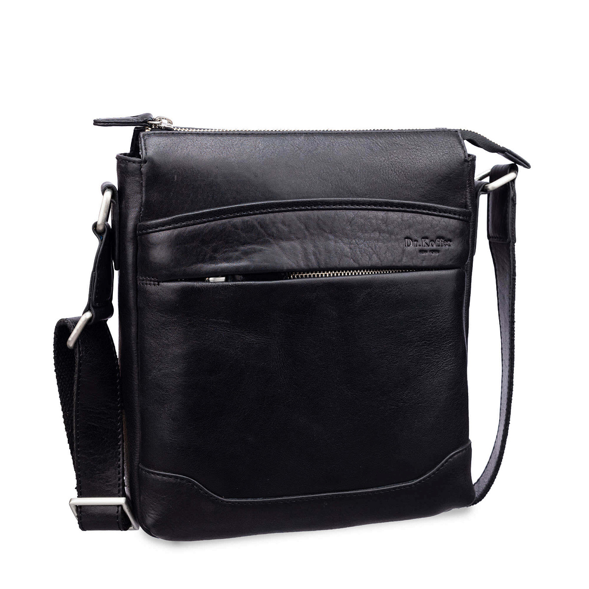Сумка через плечо Dr.Koffer из натуральной кожи черная