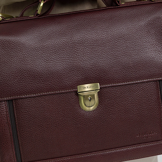 Портфель Dr.Koffer из натуральной кожи темно-коричневый