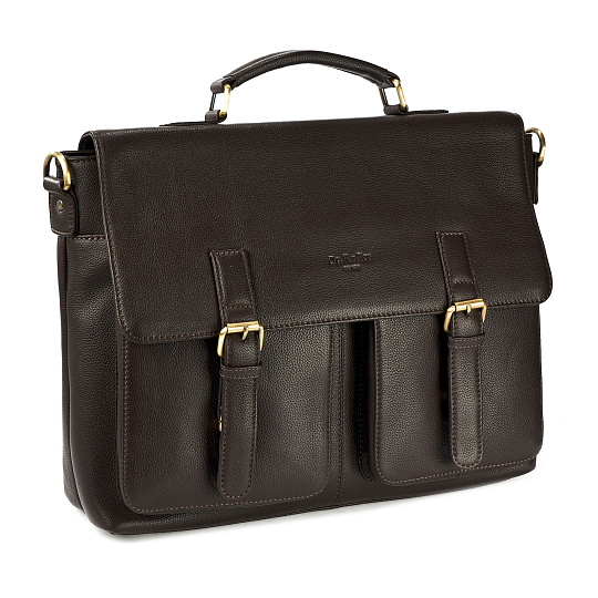 Портфель Dr.Koffer из натуральной кожи темно-коричневый
