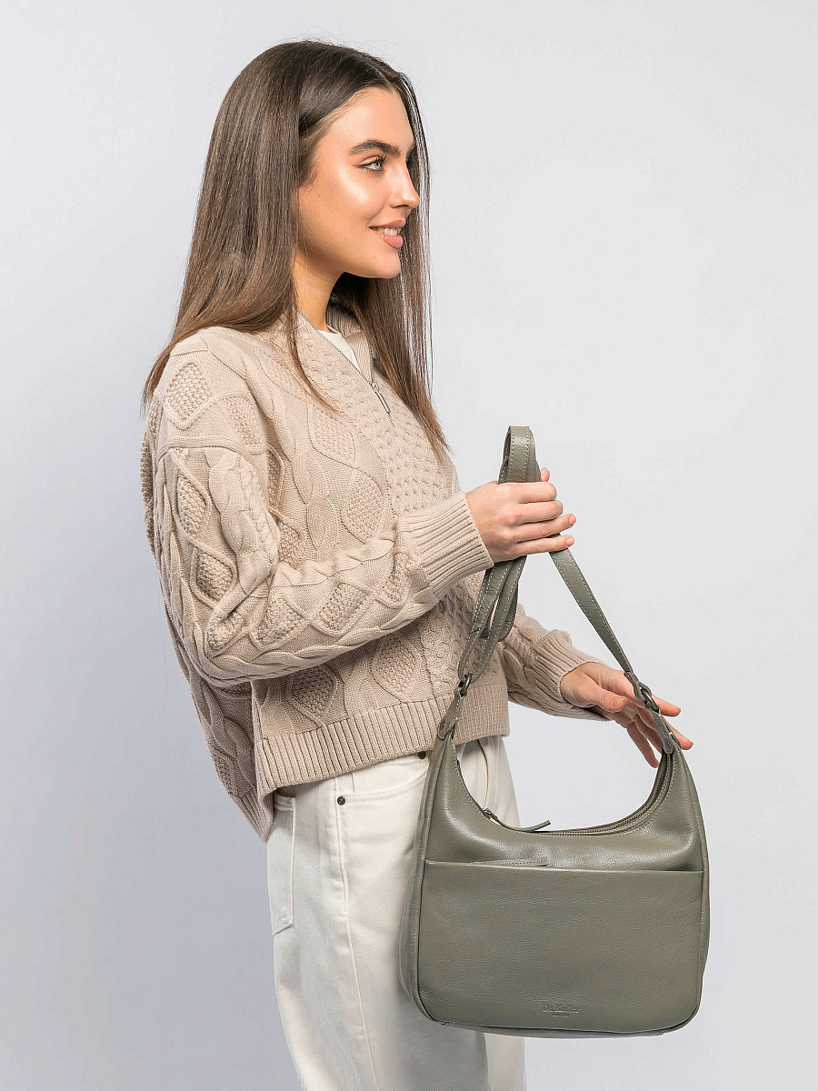 Женская сумка Dr.Koffer из натуральной кожи серая