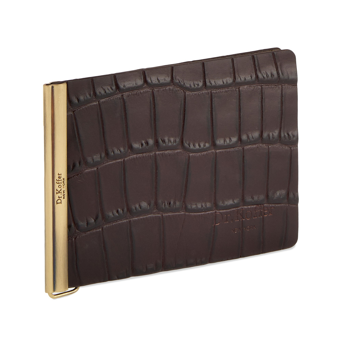 Зажим для денег Dr.Koffer из натуральной кожи коричневый