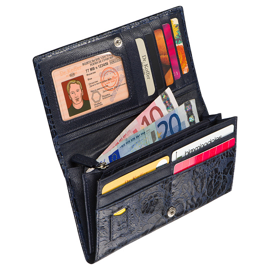 Портмоне Dr.Koffer из натуральной кожи синее