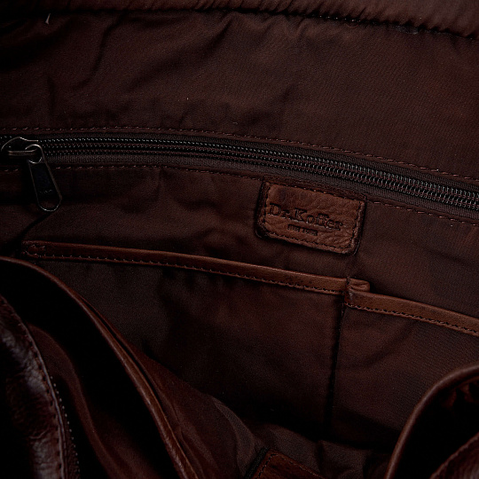 Деловая сумка Dr.Koffer из натуральной кожи темно-коричневая