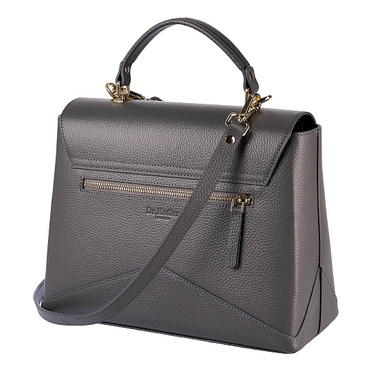 Женская сумка  Dr. Koffer из натуральной кожи серая