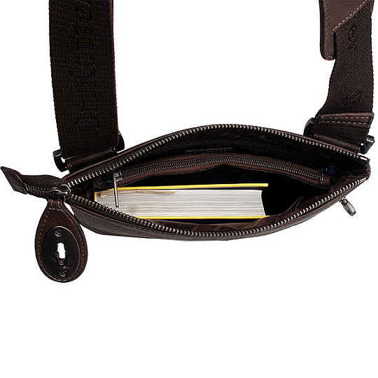 Коричневая кожаная сумка с замком Dr.Koffer M402360-105-09