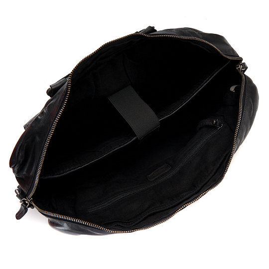 Деловая сумка Dr.Koffer из натуральной кожи черная