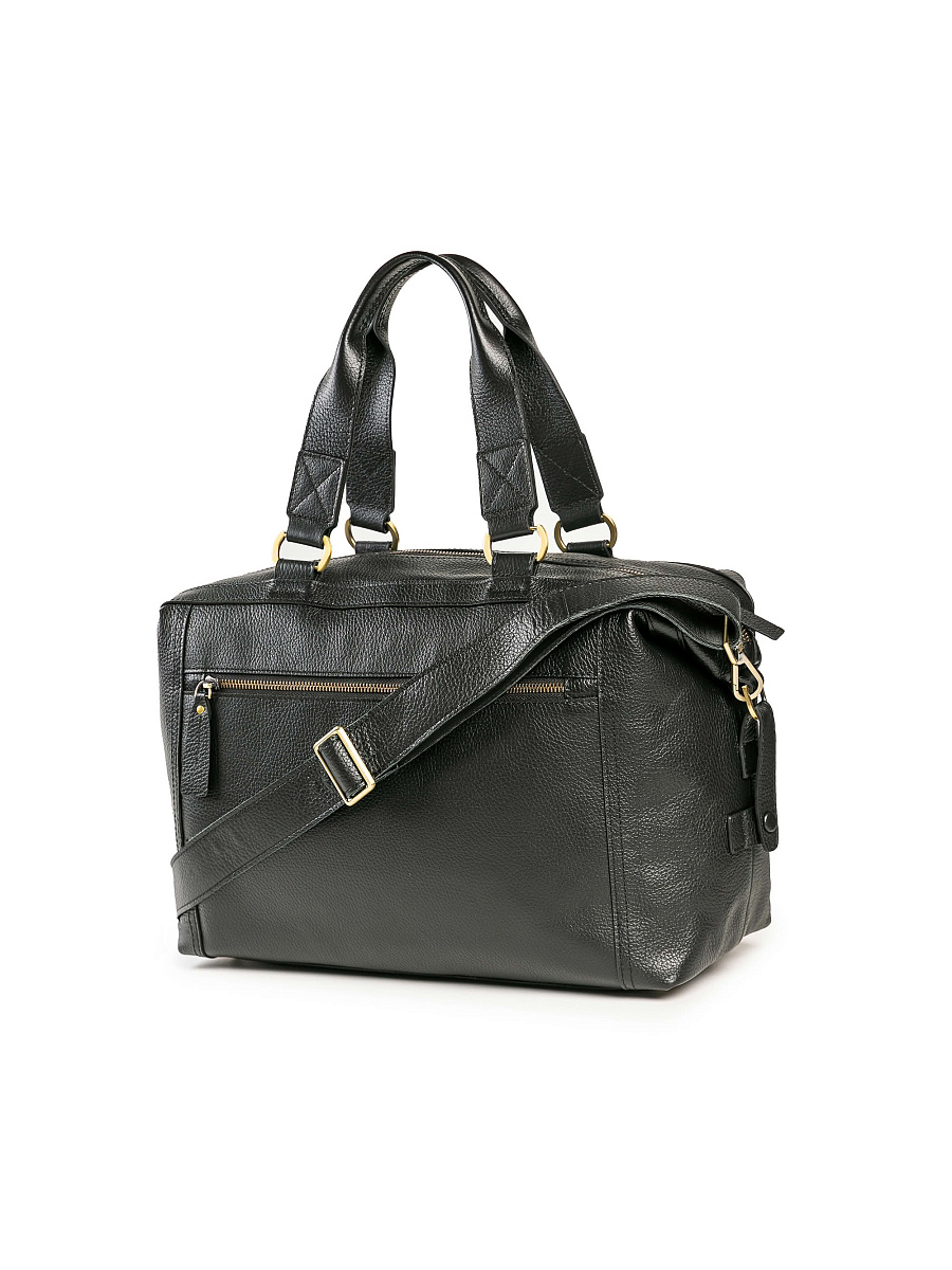 Дорожная сумка Dr. Koffer из натуральной кожи черная
