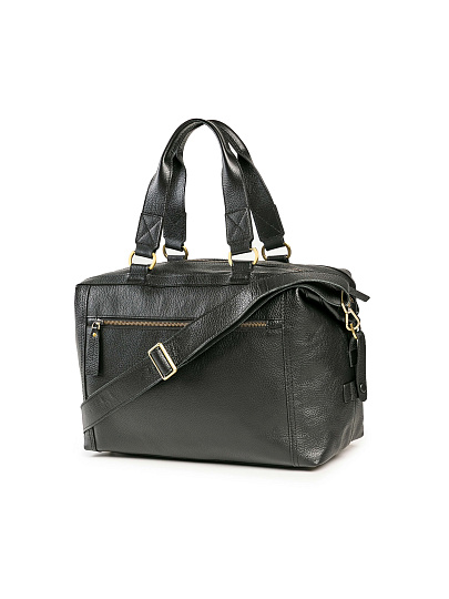 Дорожная сумка Dr. Koffer из натуральной кожи черная