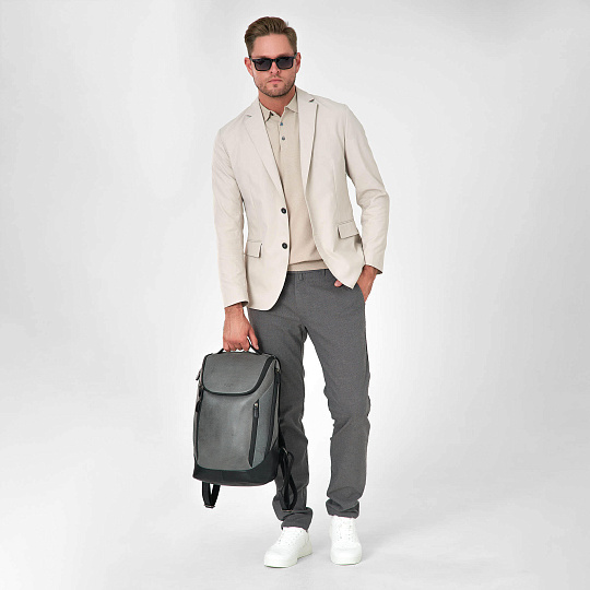 Рюкзак Dr.Koffer из натуральной кожи серый