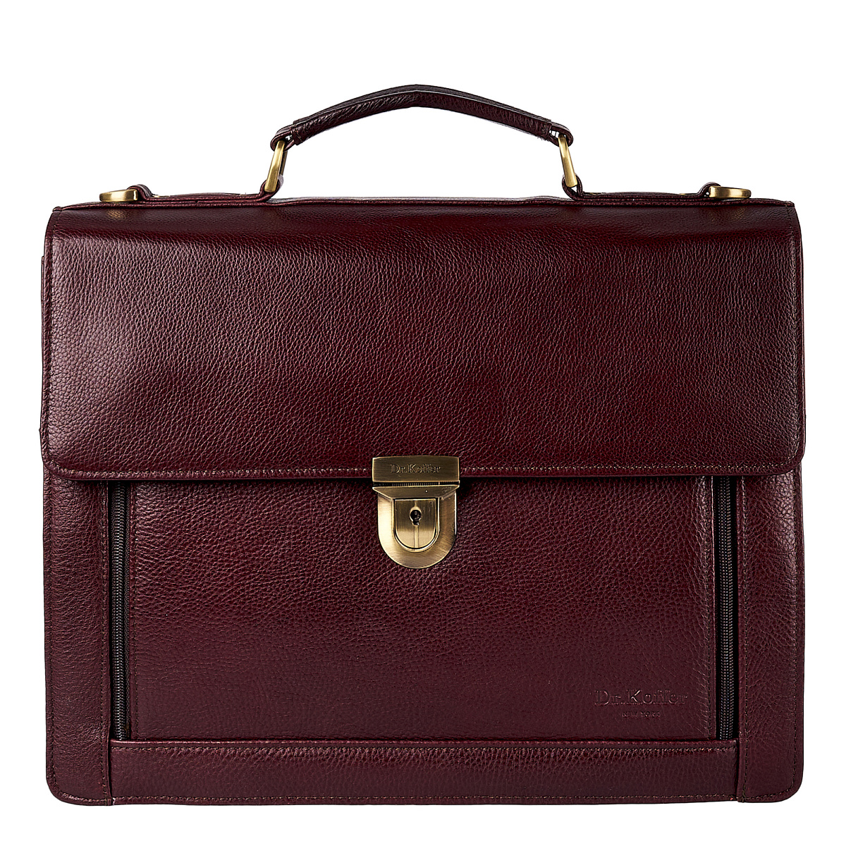 Портфель Dr.Koffer из натуральной кожи темно-коричневый