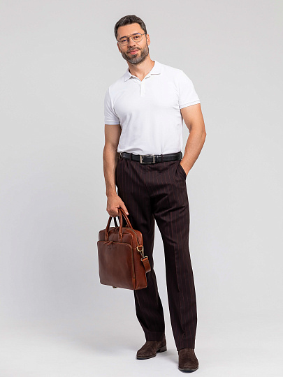 Деловая сумка Dr.Koffer из натуральной кожи коричневая