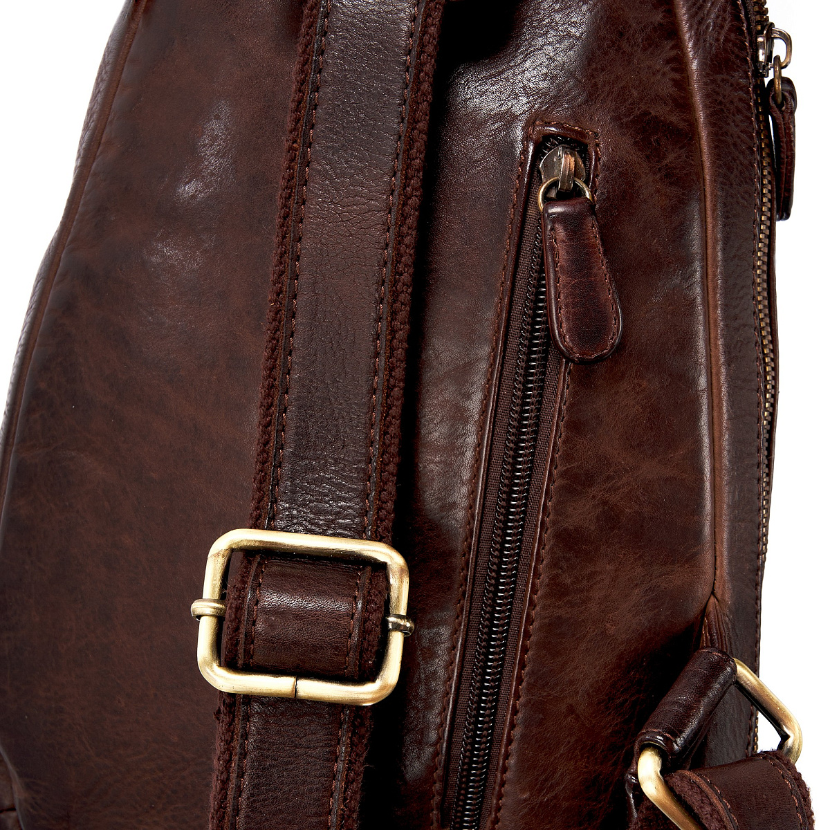 Рюкзак Dr.Koffer из натуральной кожи темно-коричневый