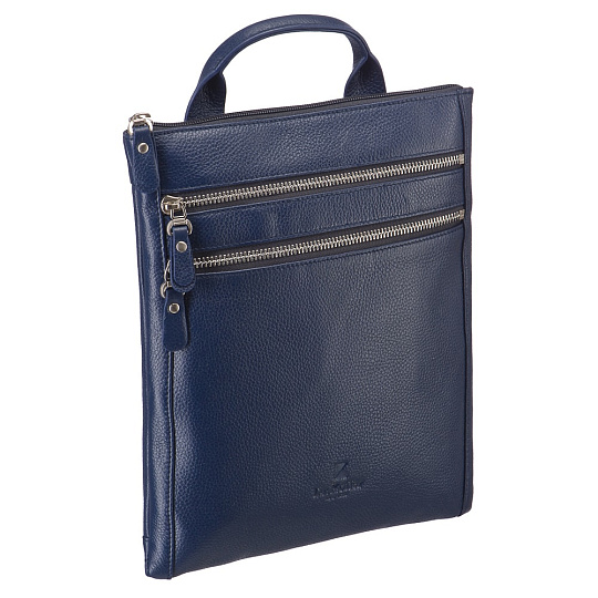 Сумка через плечо Dr.Koffer из натуральной кожи синяя