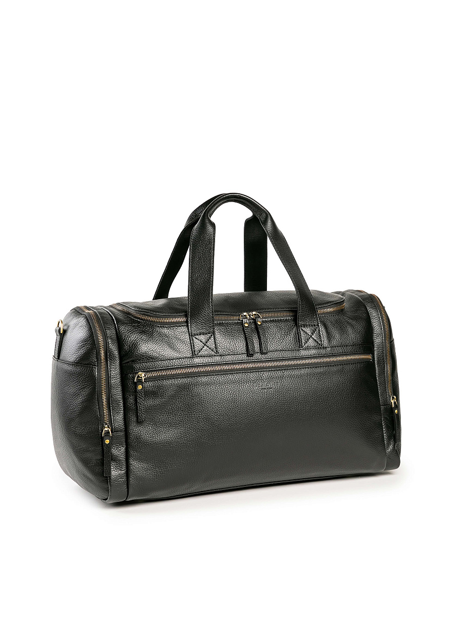 Дорожная сумка Dr. Koffer из натуральной кожи черная
