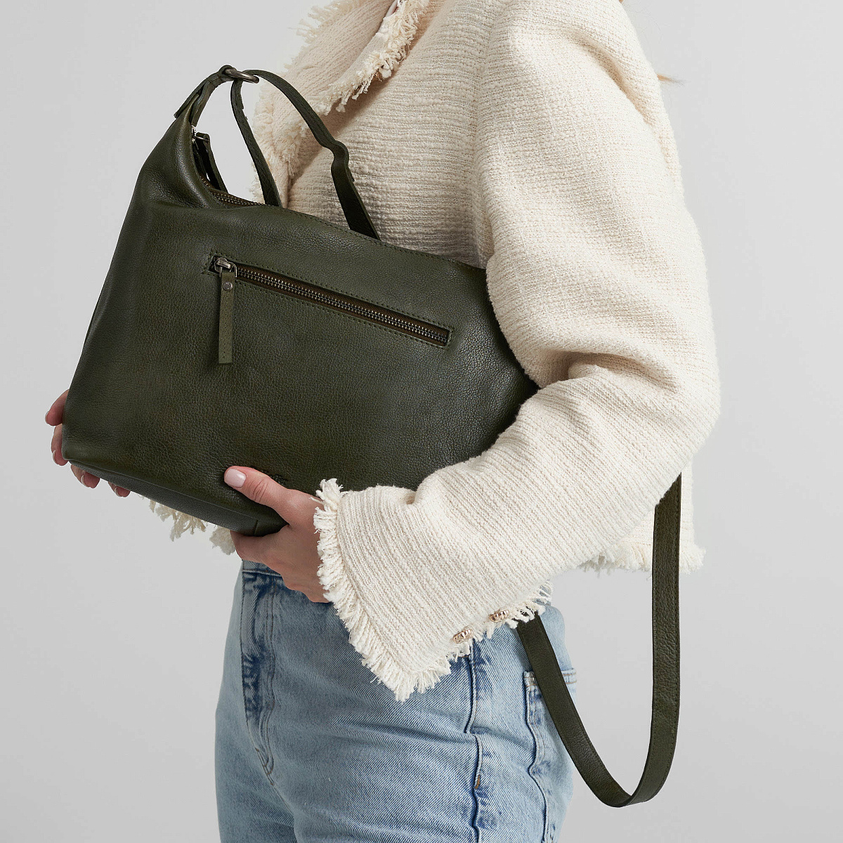 Женская сумка Dr.Koffer из натуральной кожи зеленая