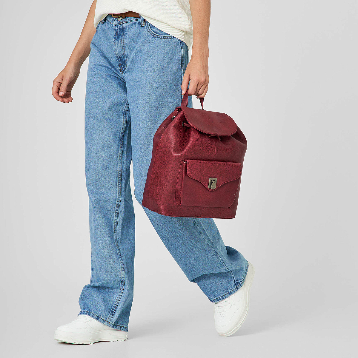 Рюкзак Dr.Koffer из натуральной кожи бордовый