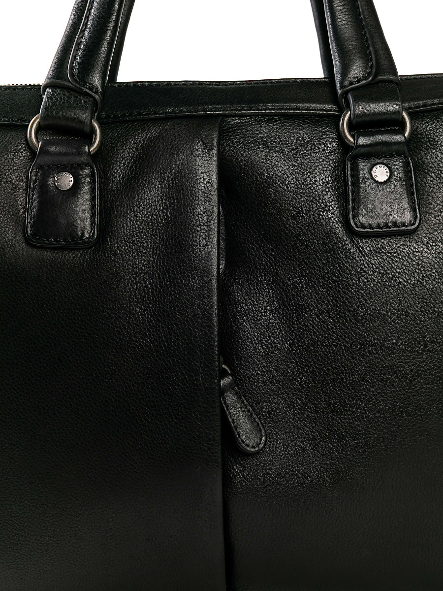 Деловая сумка Dr.Koffer из натуральной кожи черная