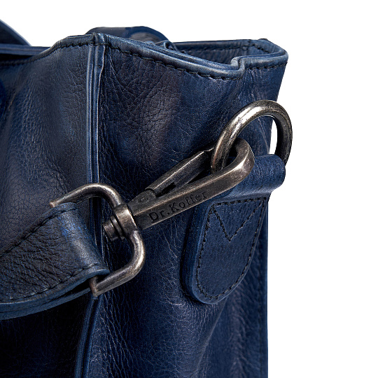 Деловая сумка Dr.Koffer из натуральной кожи синяя