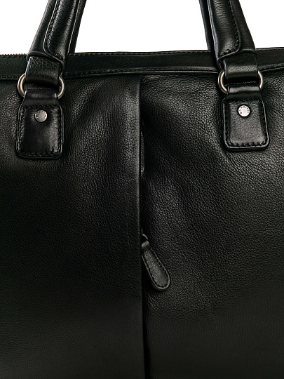 Деловая сумка Dr.Koffer из натуральной кожи черная