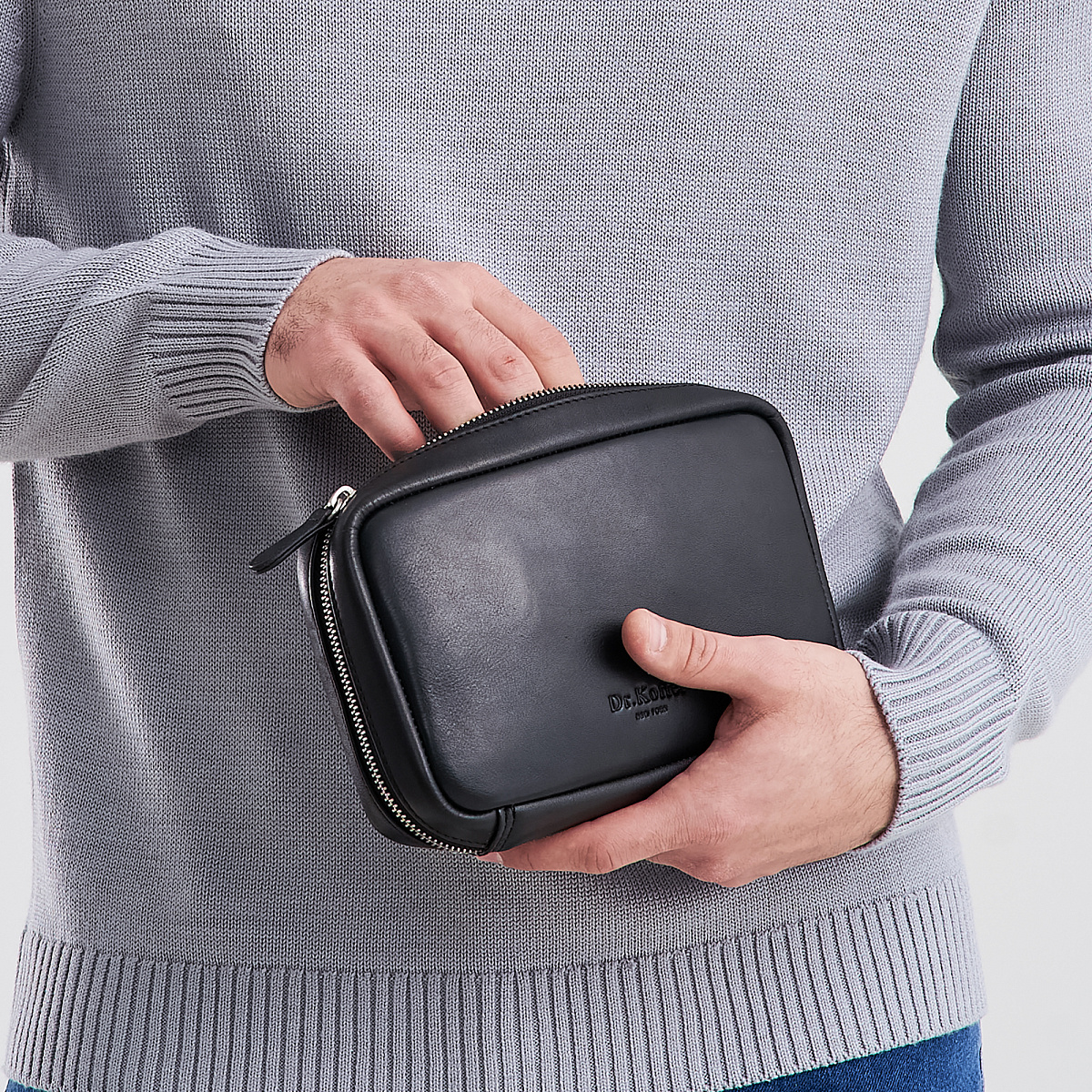 Несессер Dr. Koffer из натуральной кожи черный