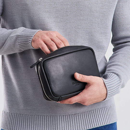 Несессер Dr. Koffer из натуральной кожи черный