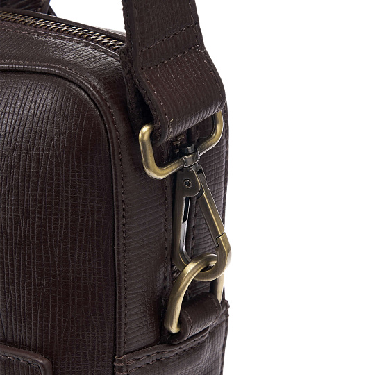 Деловая сумка Dr.Koffer из натуральной кожи темно-коричневая