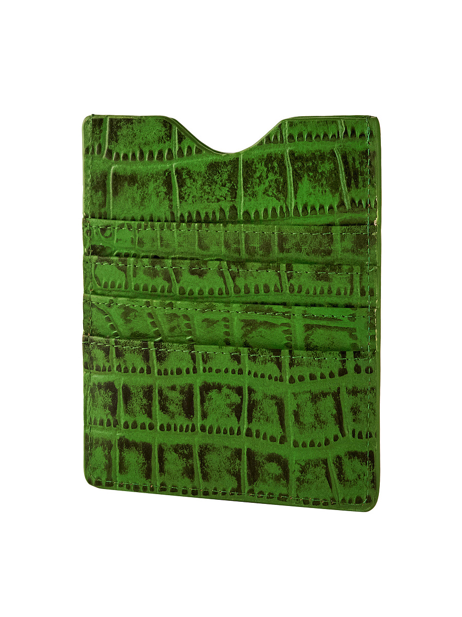 Кредитница Dr.Koffer из натуральной кожи зеленая