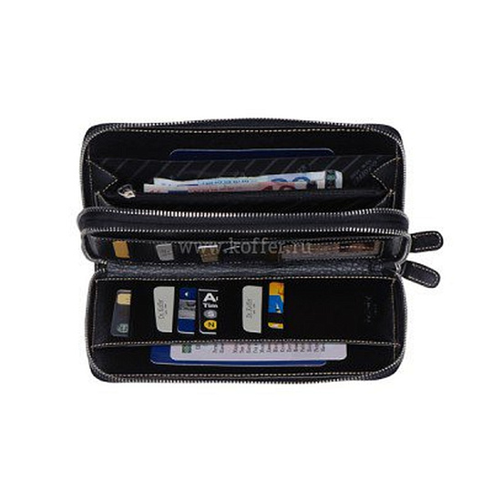 Массивное портмоне-визитница со съемной ручкой на карабине Dr.Koffer X515345-01-04