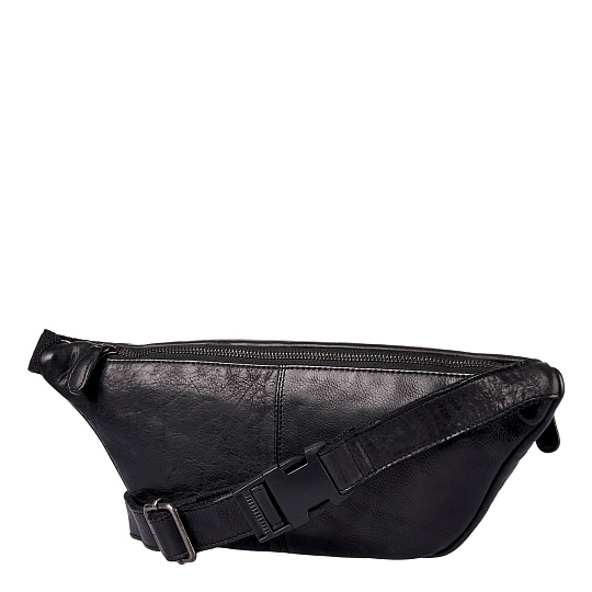Сумка на пояс Dr. Koffer из натуральной кожи черная