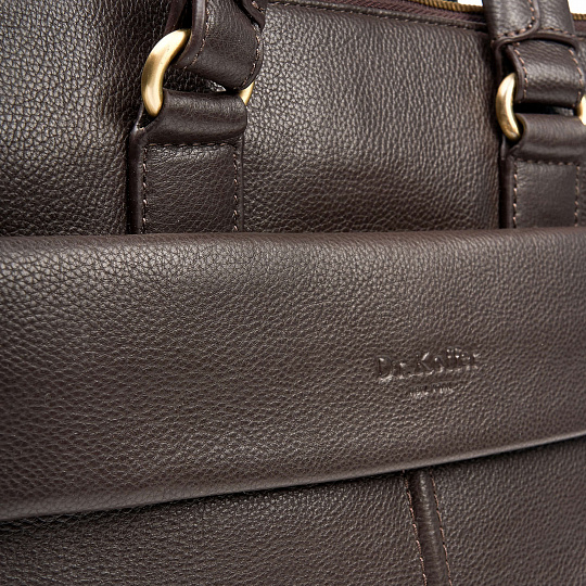 Деловая сумка Dr.Koffer из натуральной кожи темно-коричневая