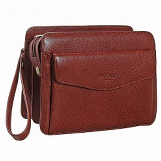 Сумка барсетка из натуральной кожи Dr. Koffer коричневая