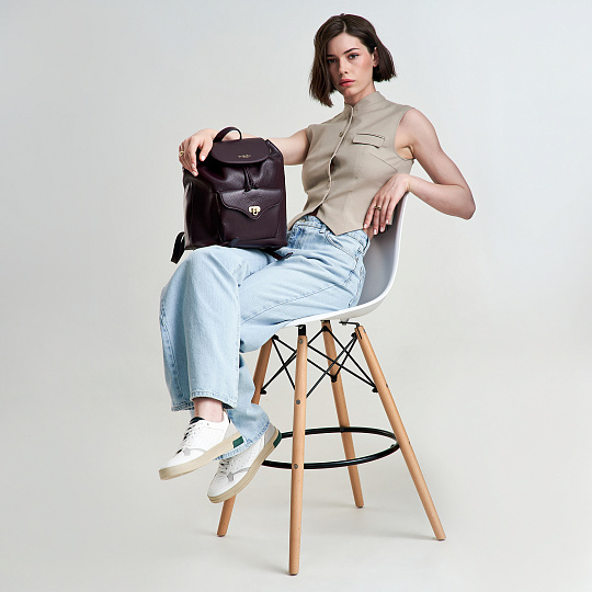 Рюкзак Dr. Koffer из натуральной кожи фиолетовый