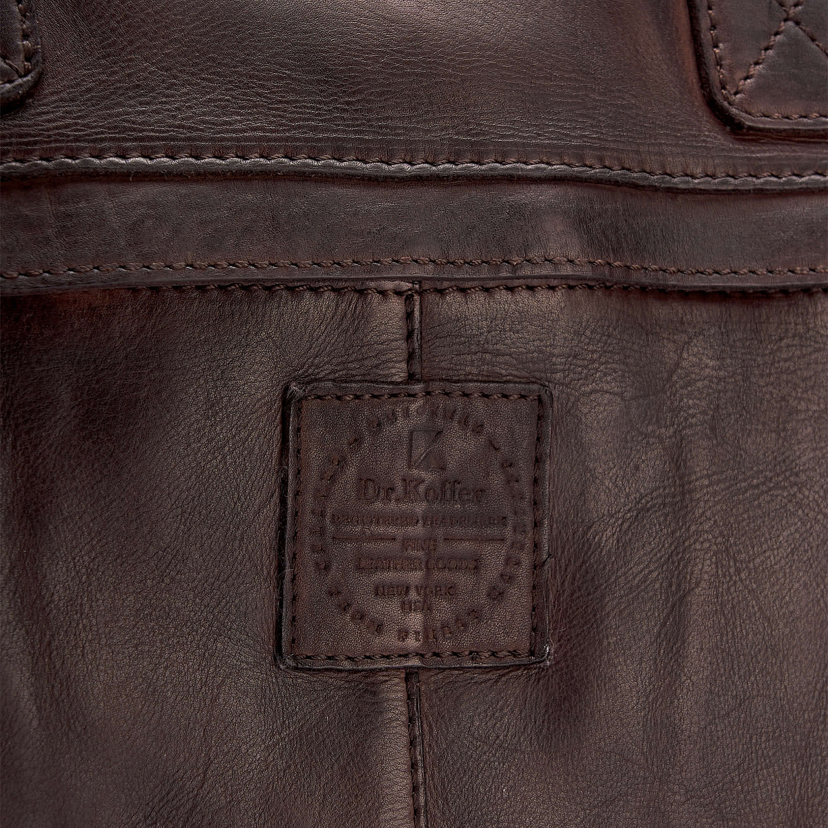 Деловая сумка Dr.Koffer из натуральной кожи темно-коричневая
