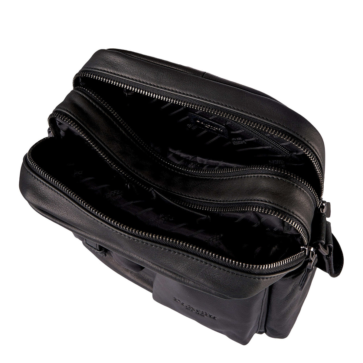 Сумка через плечо Dr.Koffer из натуральной кожи черная