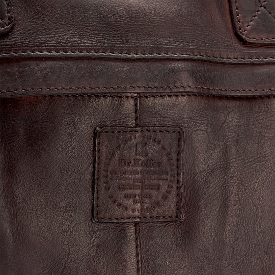 Деловая сумка Dr.Koffer из натуральной кожи темно-коричневая