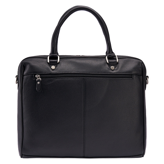 Деловая сумка Dr.Koffer из натуральной кожи черная