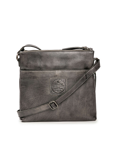 Сумка через плечо Dr.Koffer из натуральной кожи серая