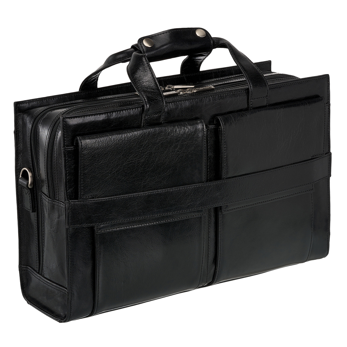 Деловая сумка Dr.Koffer из натуральной кожи черная