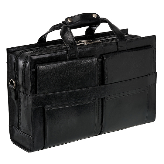 Деловая сумка Dr.Koffer из натуральной кожи черная