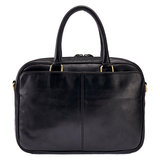 Деловая сумка Dr.Koffer из натуральной кожи черная