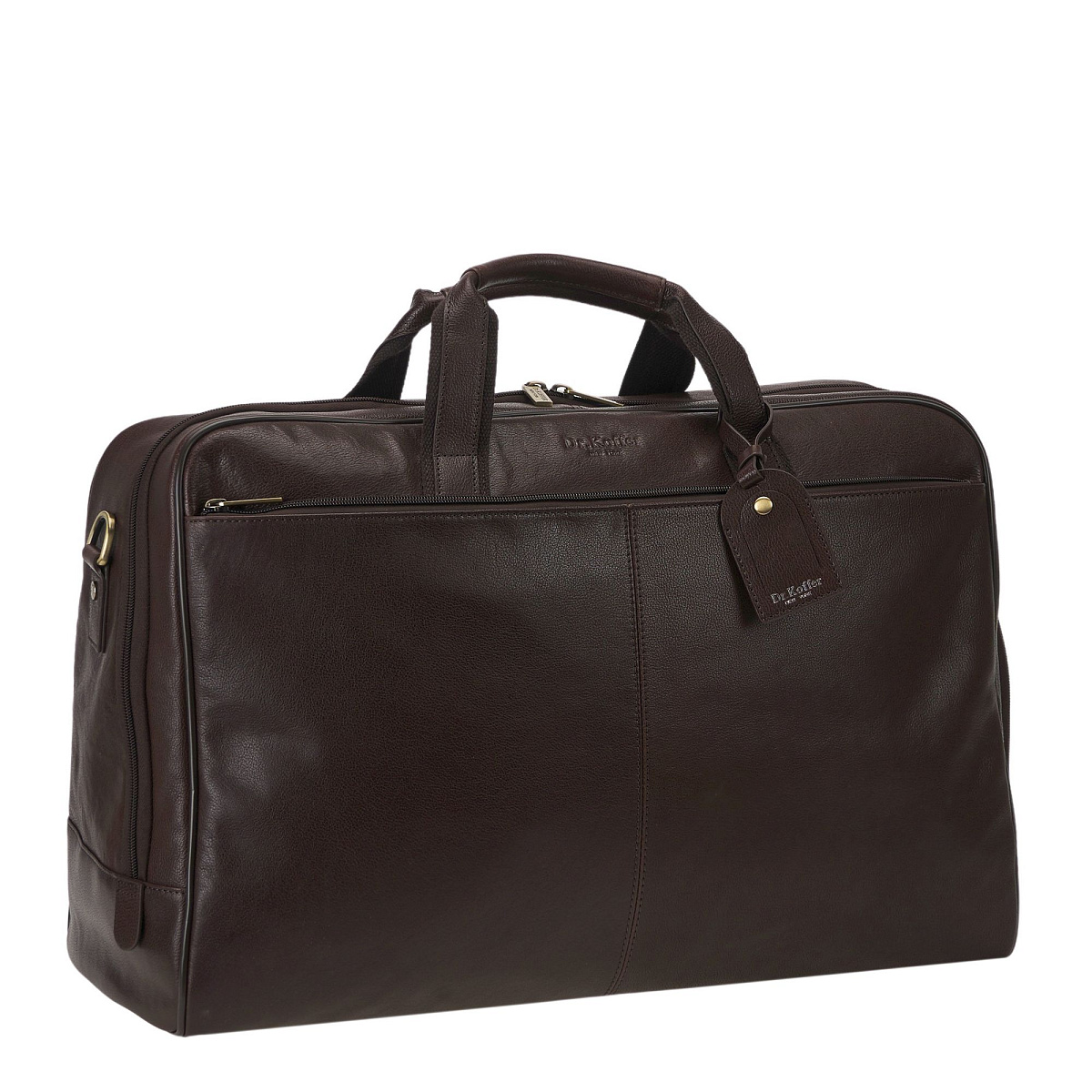 Сумка дорожная Dr.Koffer из натуральной кожи коричневая
