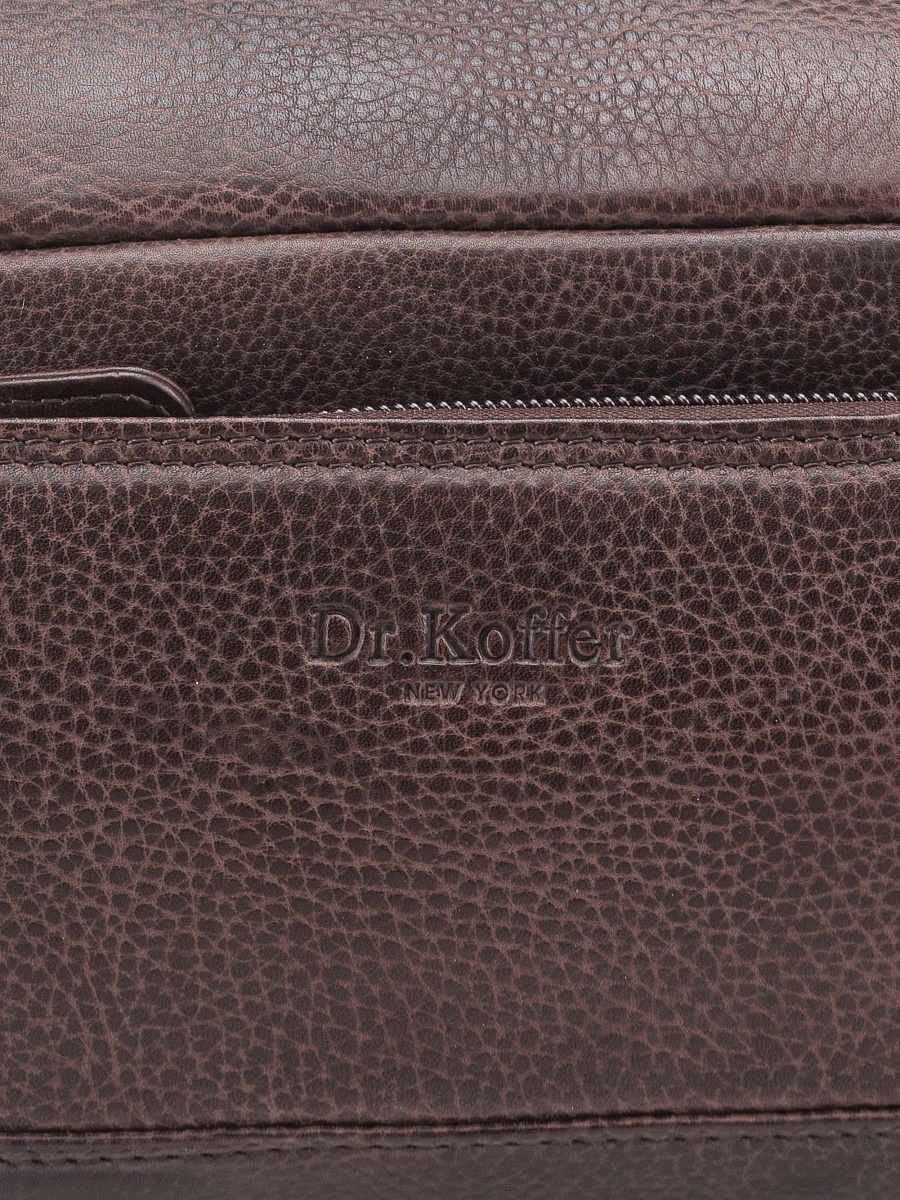Сумка на пояс Dr. Koffer из натуральной кожи коричневая
