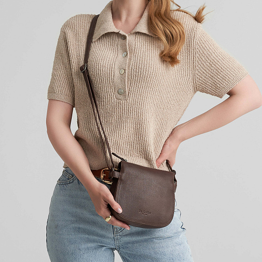 Женская сумка Dr.Koffer из натуральной кожи коричневая