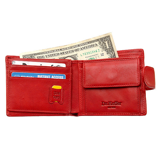Портмоне Dr.Koffer из натуральной кожи красное